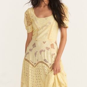 LoveShackFancy Nella Maxi Dress in Lemon Sun